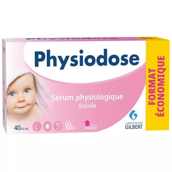 Gilbert sérum physiologique physio dose boite de 40 unidoses de 5ml