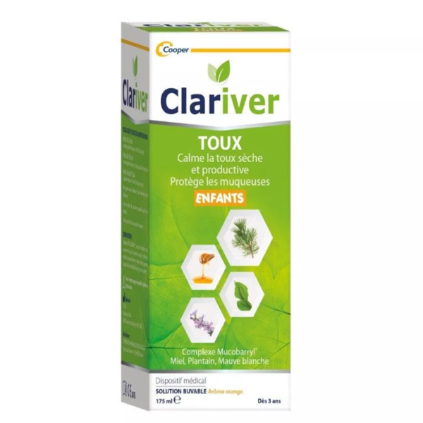 Clariver toux solution buvable dès 3 ans 175ml