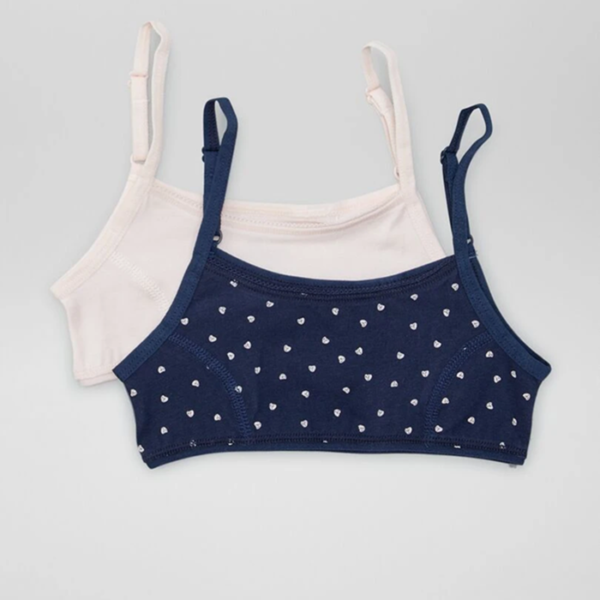 Brassière en maille jersey avec bretelles réglables - Bleu