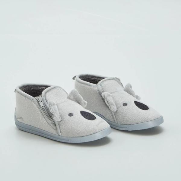 Chaussons animés koala gris