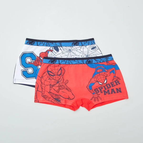 Lot de boxers Spiderman Marvel blanc