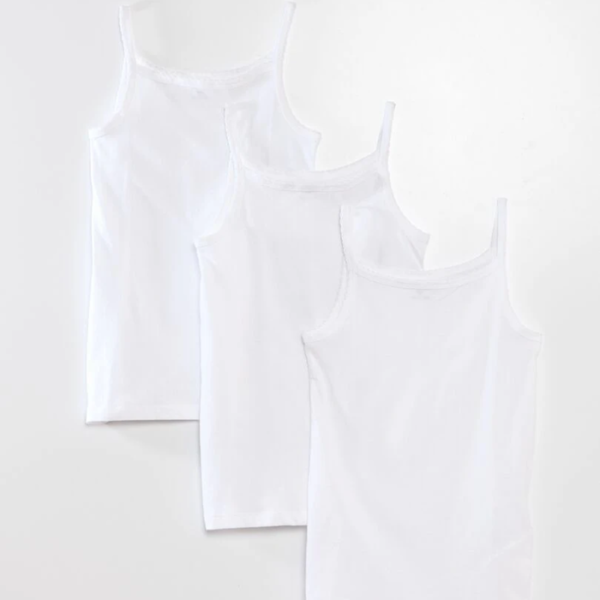 Lot de débardeurs coton blanc