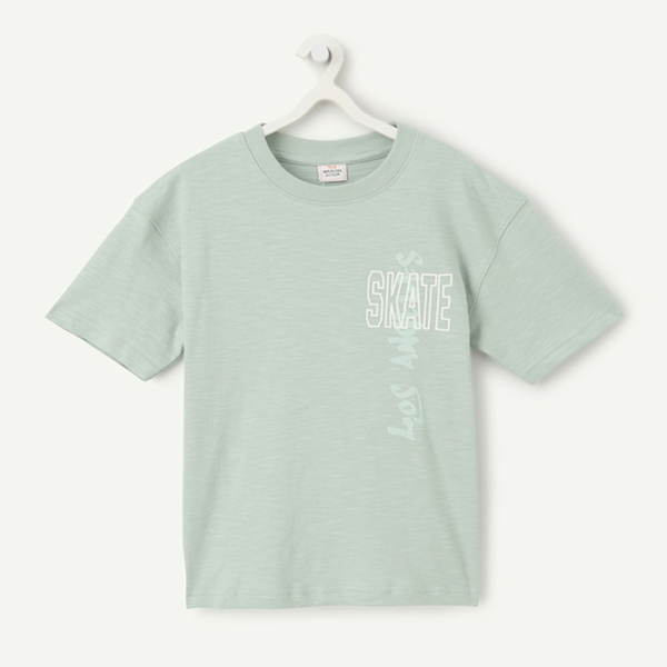T-shirt manches courtes garçon en coton bio vert
