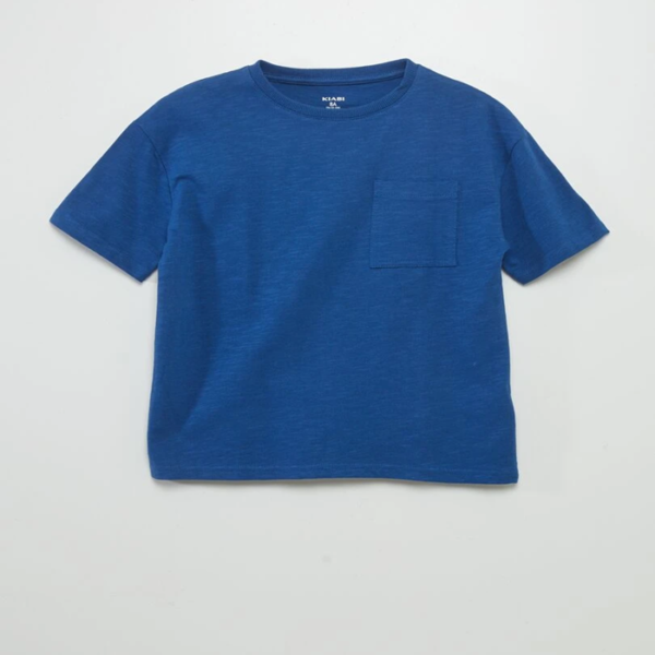 T-shirt uni en maille moulinée